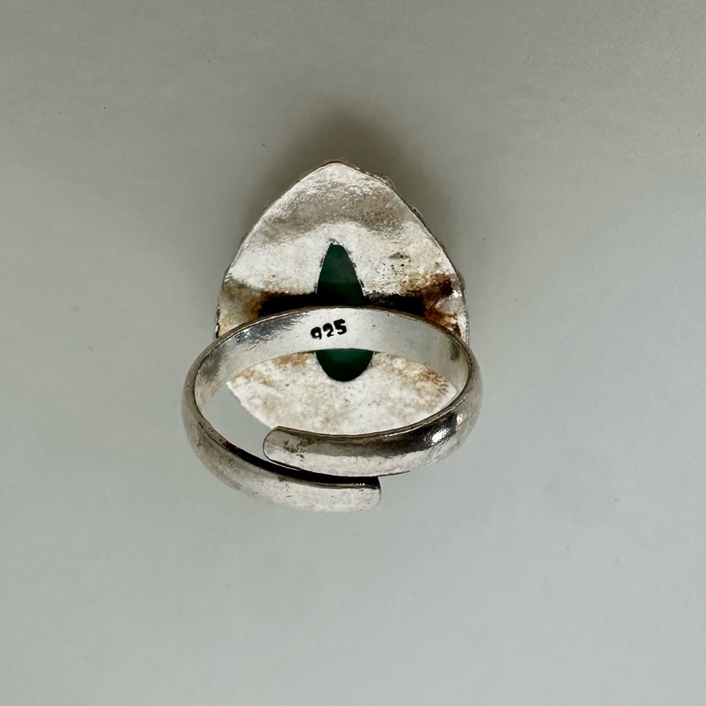 Amazonite & Sterling Silver Handmade Adjustable Ring - Picture 3 of 10